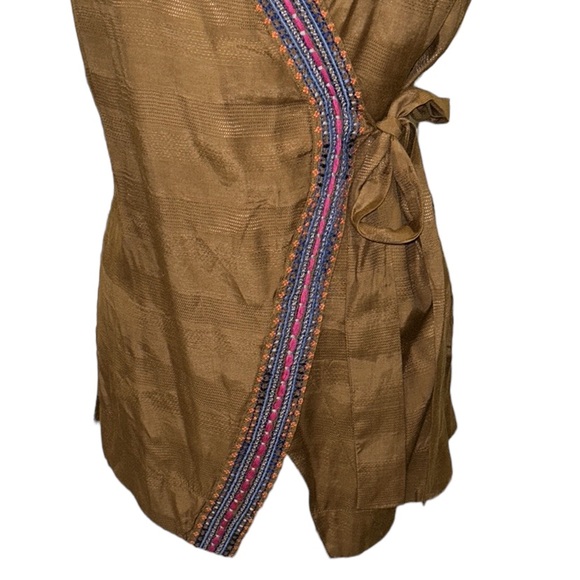 Anthro Maeve Liviana Embroidered Wrap Sleeveless Tunic Waistcoat Top - XS - Picture 6 of 15